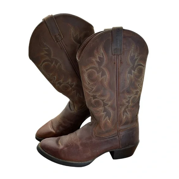 Justin western boots Style 2551 Brown Size 9 M - Picture 3 of 10